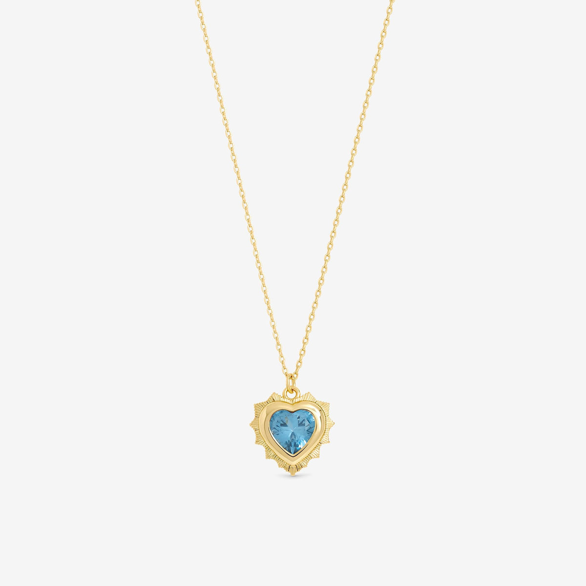 Jon Richard 14Ct Real Gold Plated Heart Birthstone Pendant - March - Gift Boxed