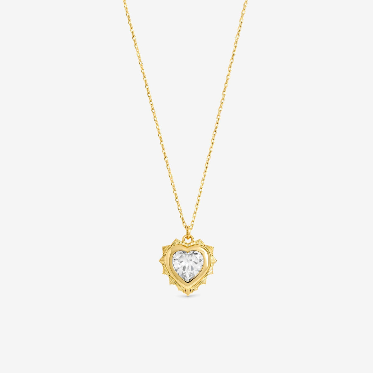 Jon Richard 14Ct Gold Plated Heart Birthstone Pendant - April - Gift Boxed