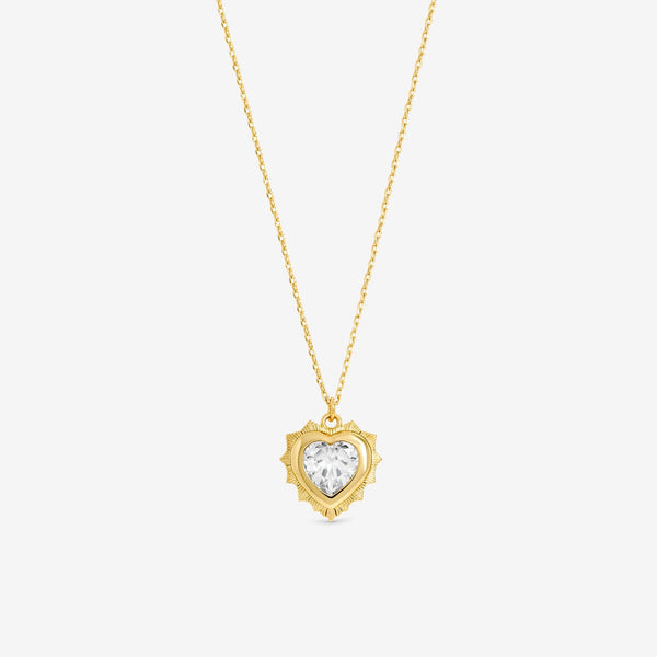Jon Richard 14Ct Gold Plated Heart Birthstone Pendant - April - Gift Boxed