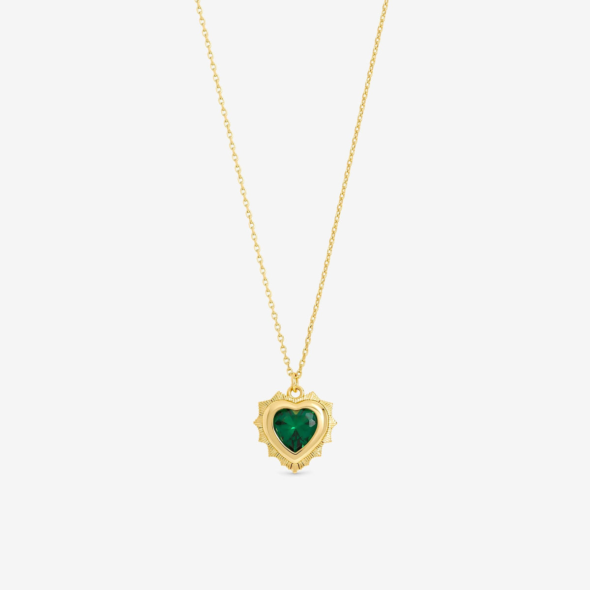 Jon Richard 14Ct Real Gold Plated Heart Birthstone Pendant - May - Gift Boxed