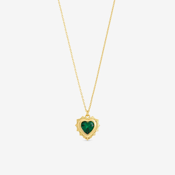 Jon Richard 14Ct Real Gold Plated Heart Birthstone Pendant - May - Gift Boxed