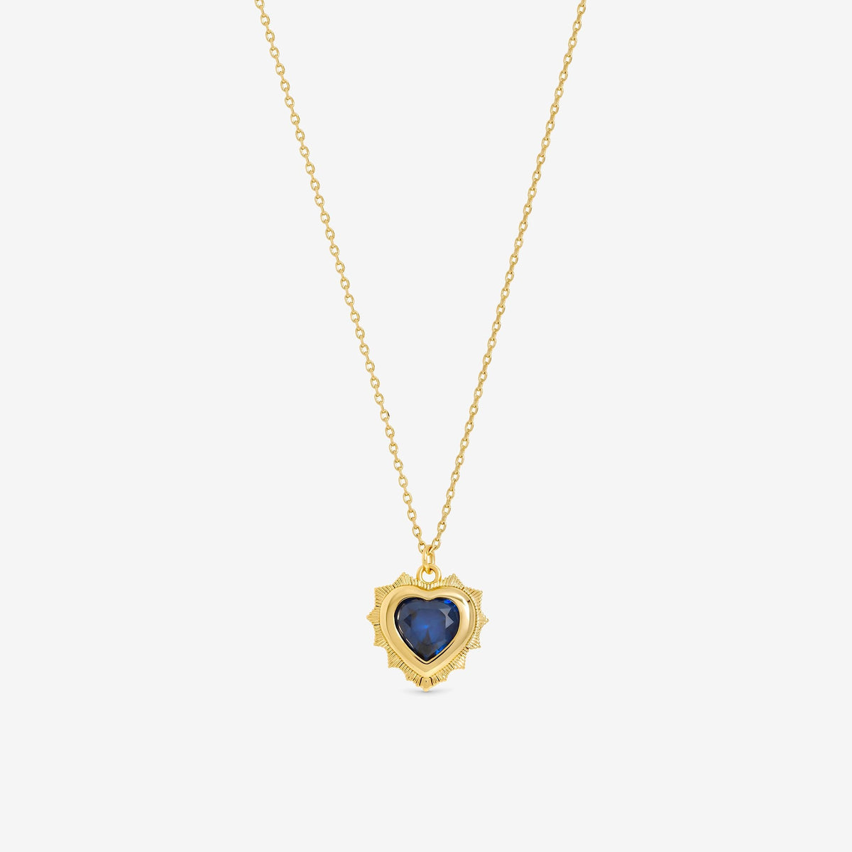 Jon Richard 14Ct Real Gold Plated Heart Birthstone Pendant - September - Gift Boxed