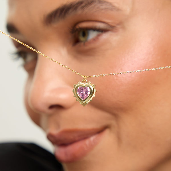 Jon Richard 14Ct Gold Plated Heart Birthstone Pendant - October - Gift Boxed