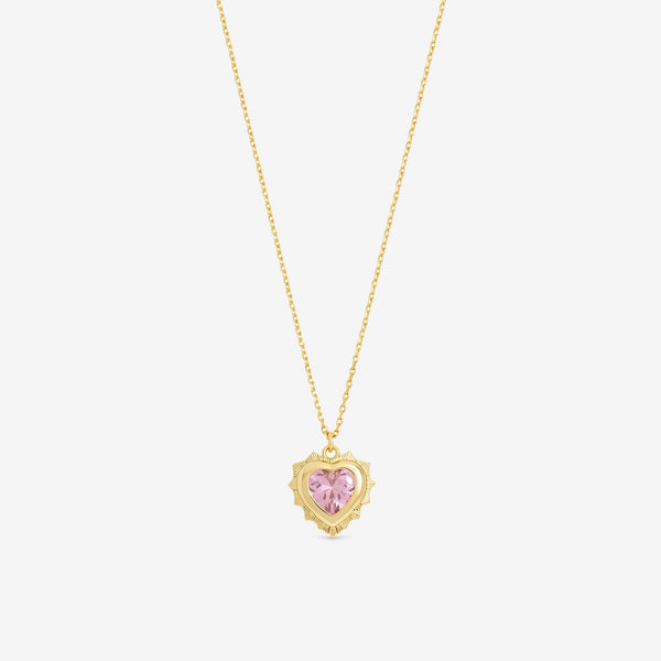 Jon Richard 14Ct Gold Plated Heart Birthstone Pendant - October - Gift Boxed