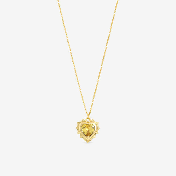 Jon Richard 14Ct Real Gold Plated Heart Birthstone Pendant - November - Gift Boxed