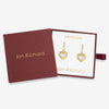 Jon Richard 14Ct Real Gold Plated Heart Birthstone Huggie Earrings - April - Gift Boxed