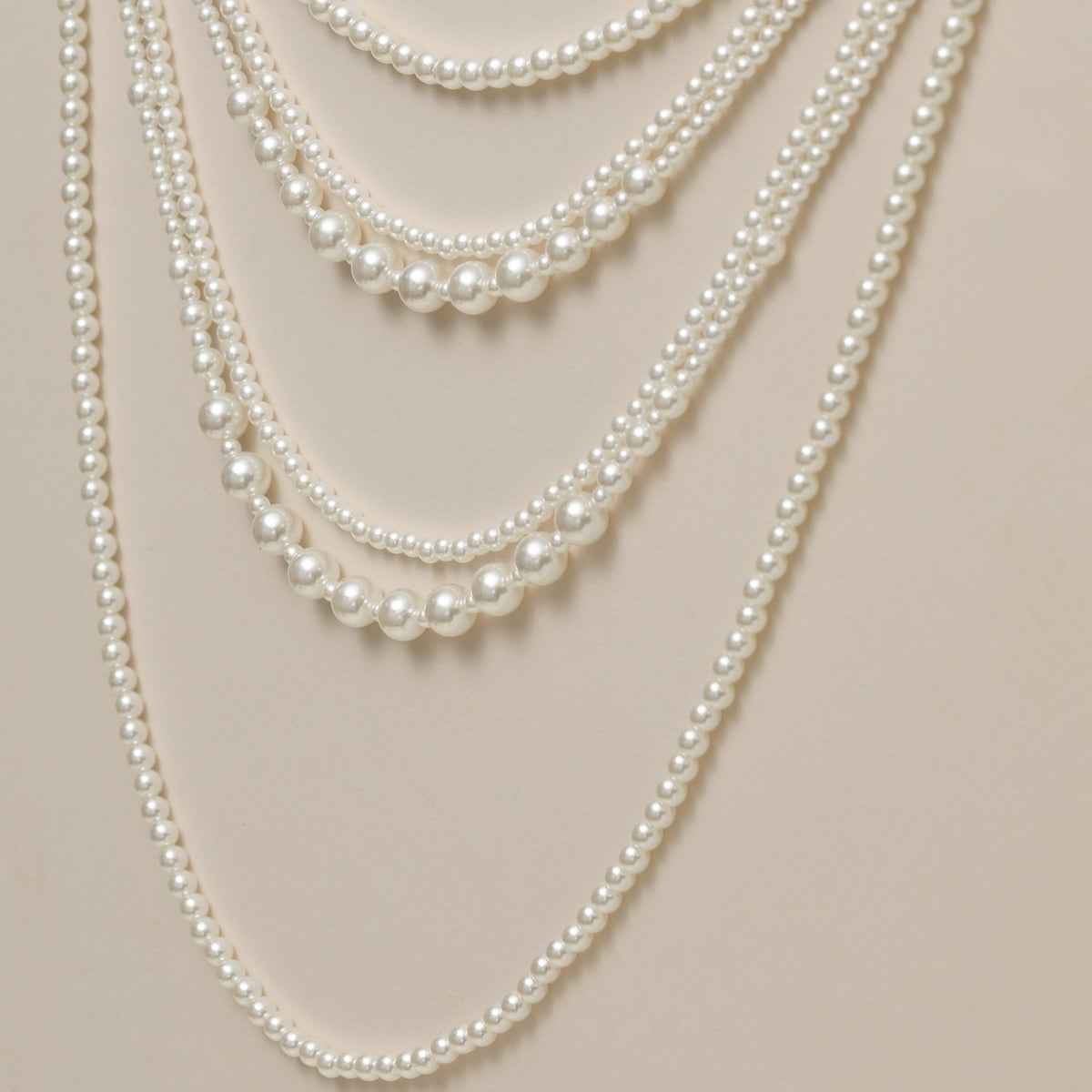 Mood Pearl Multi Row Statement Long Necklace