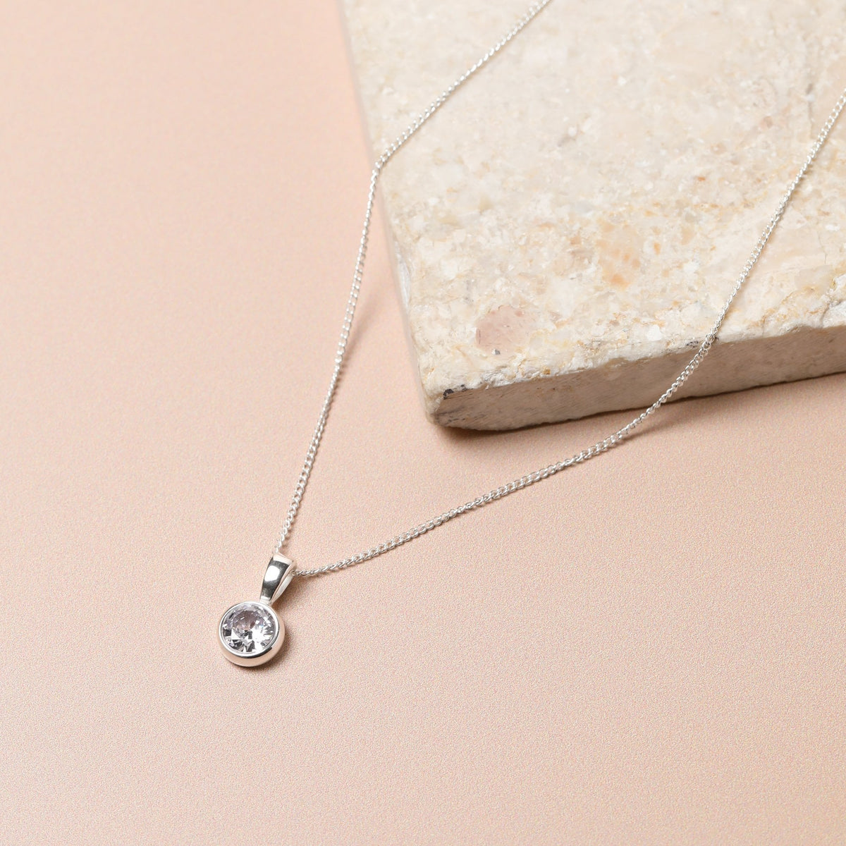 Jon Richard Sterling Silver Plated Waterproof Bezel Pendant