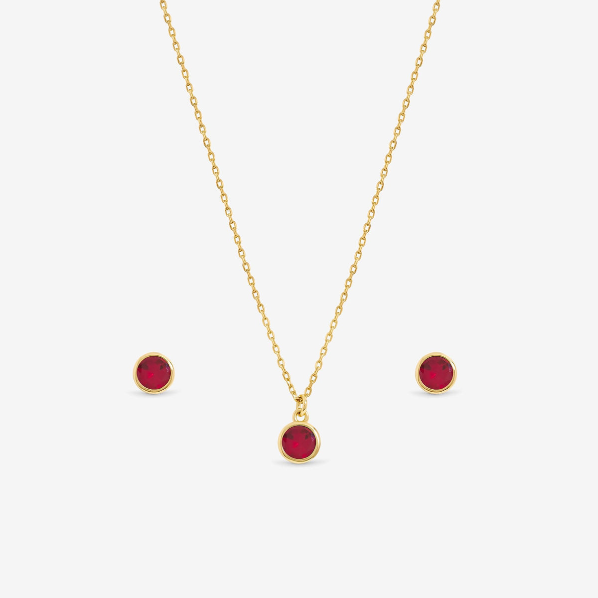 Jon Richard 14Ct Real Gold Plated Birthstone Bezel Set - January - Gift Boxed