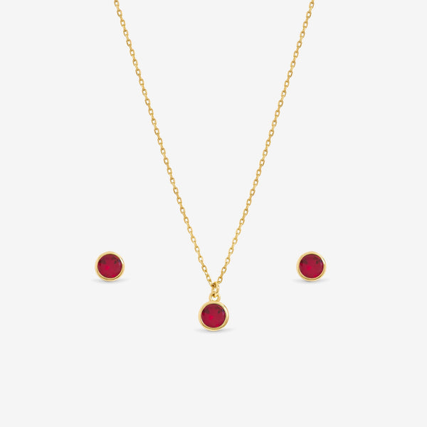 Jon Richard 14Ct Real Gold Plated Birthstone Bezel Set - January - Gift Boxed