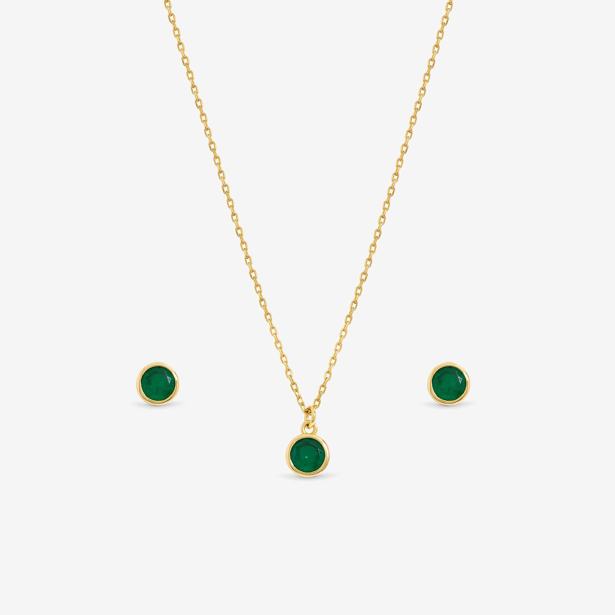 Jon Richard 14Ct Real Gold Plated Birthstone Bezel Set - May - Gift Boxed
