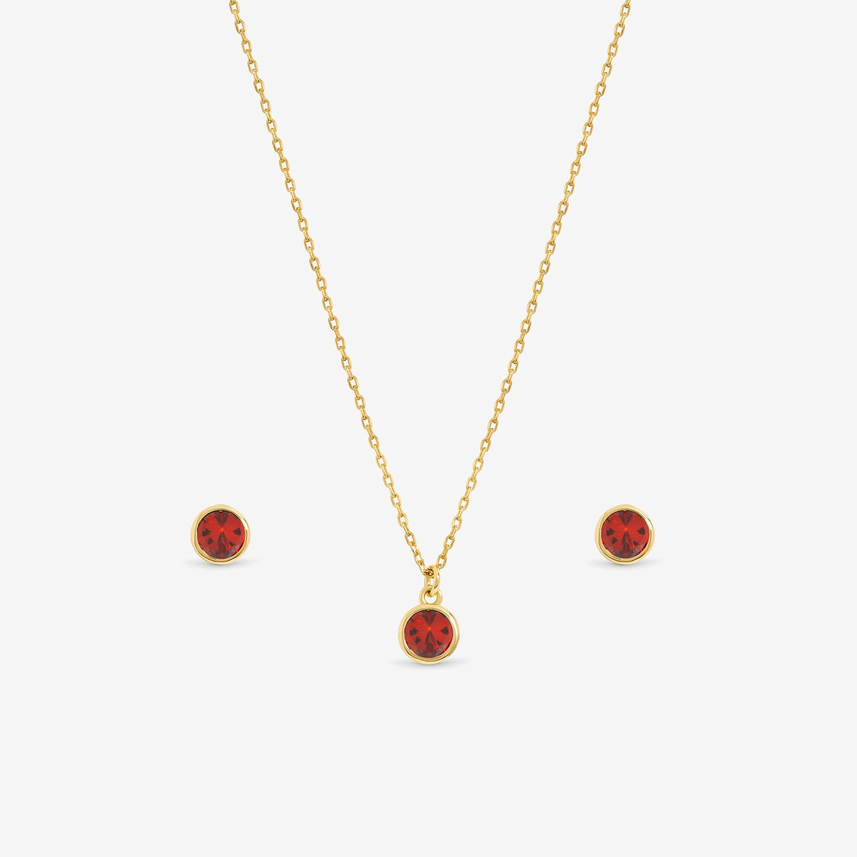 Jon Richard 14Ct Real Gold Plated Birthstone Bezel Set - July - Gift Boxed