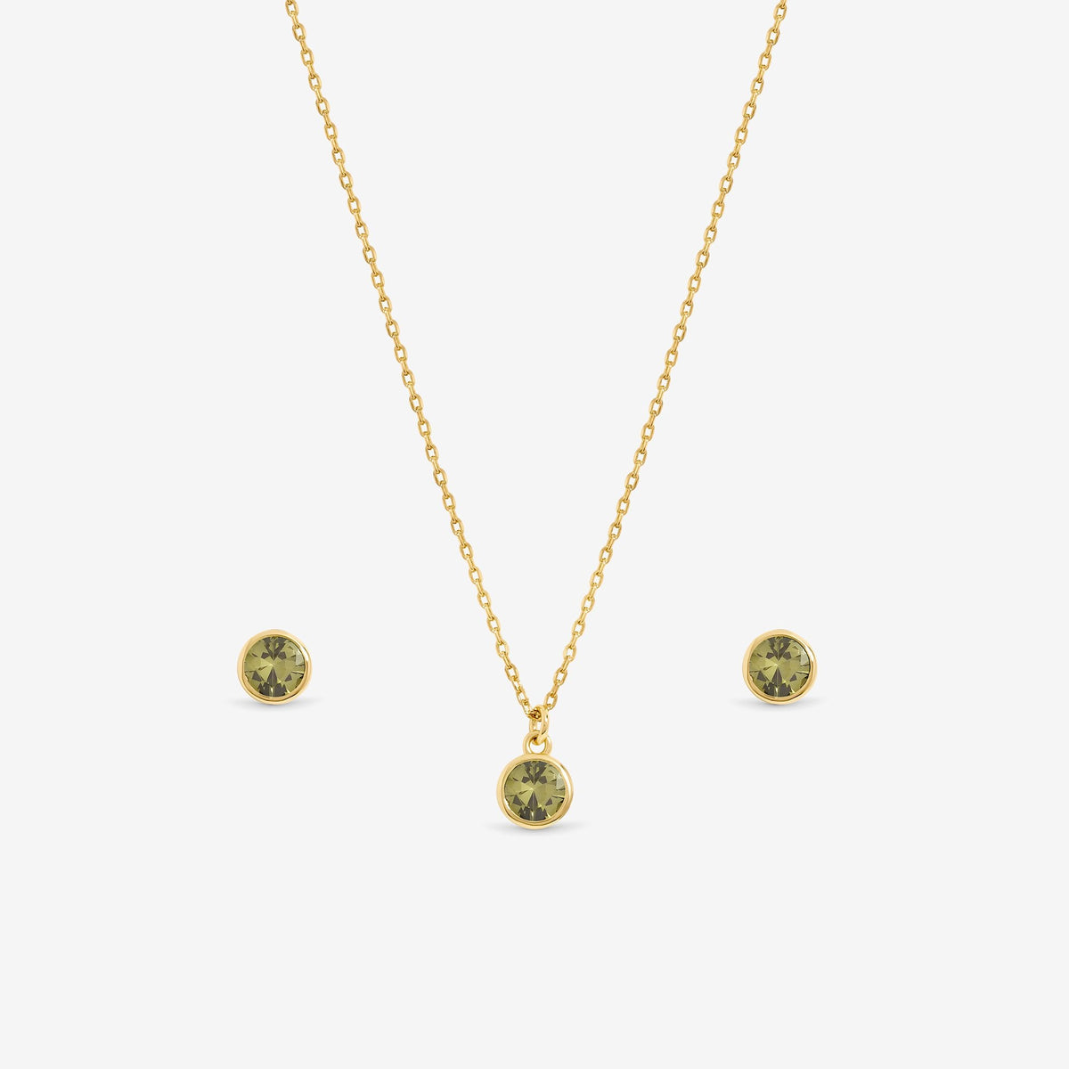 Jon Richard 14Ct Real Gold Plated Birthstone Bezel Set - August - Gift Boxed