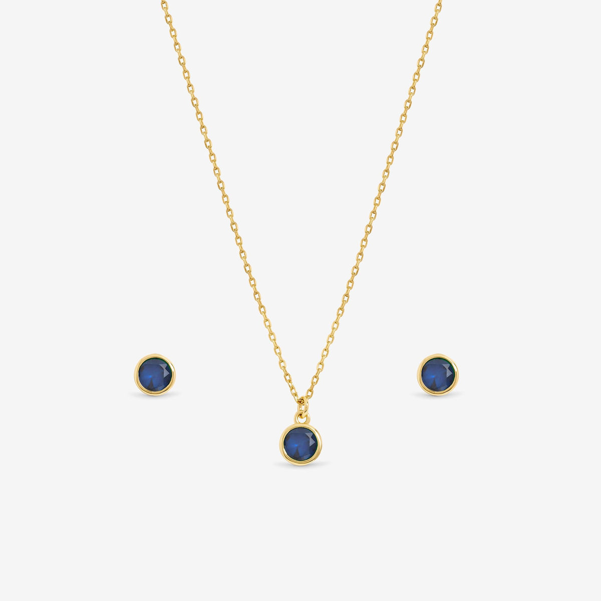 Jon Richard 14Ct Real Gold Plated Birthstone Bezel Set - September - Gift Boxed