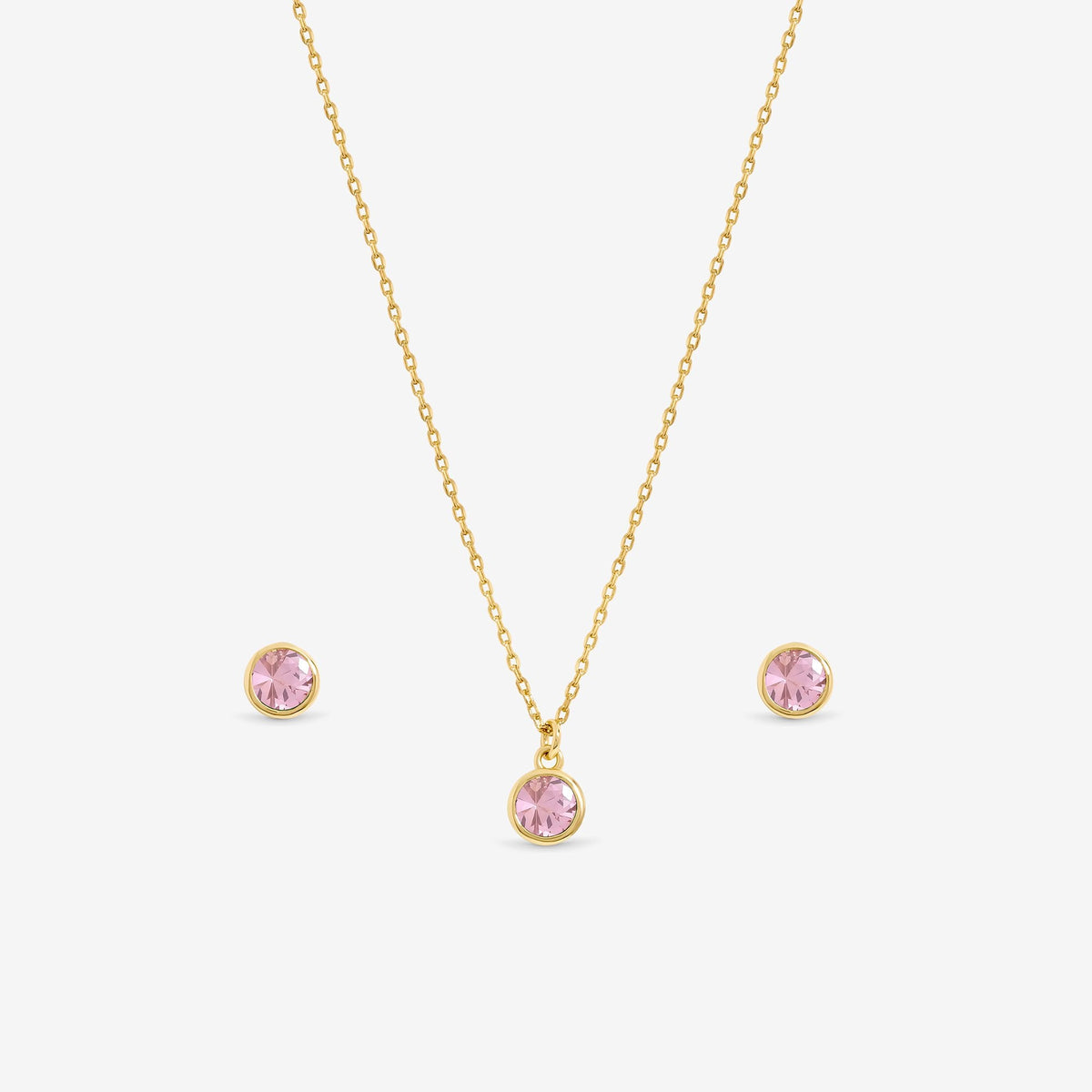 Jon Richard 14Ct Real Gold Plated Birthstone Bezel Set - October - Gift Boxed