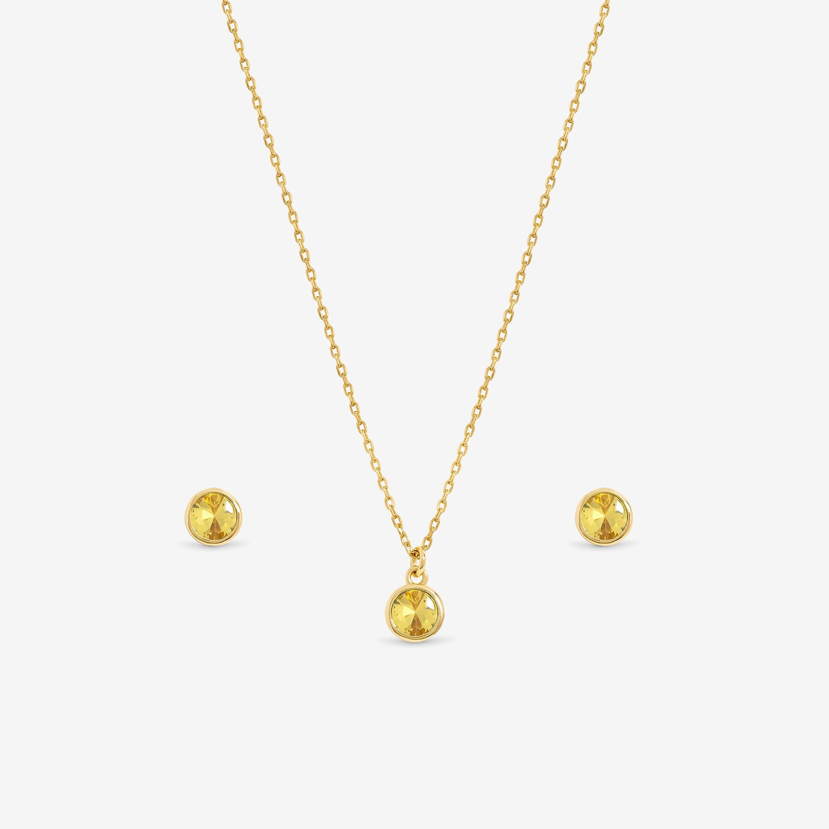 Jon Richard 14Ct Real Gold Plated Birthstone Bezel Set - November - Gift Boxed