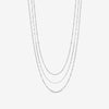 Jon Richard Silver Plated Waterproof Multirow Necklace - Pack of 3
