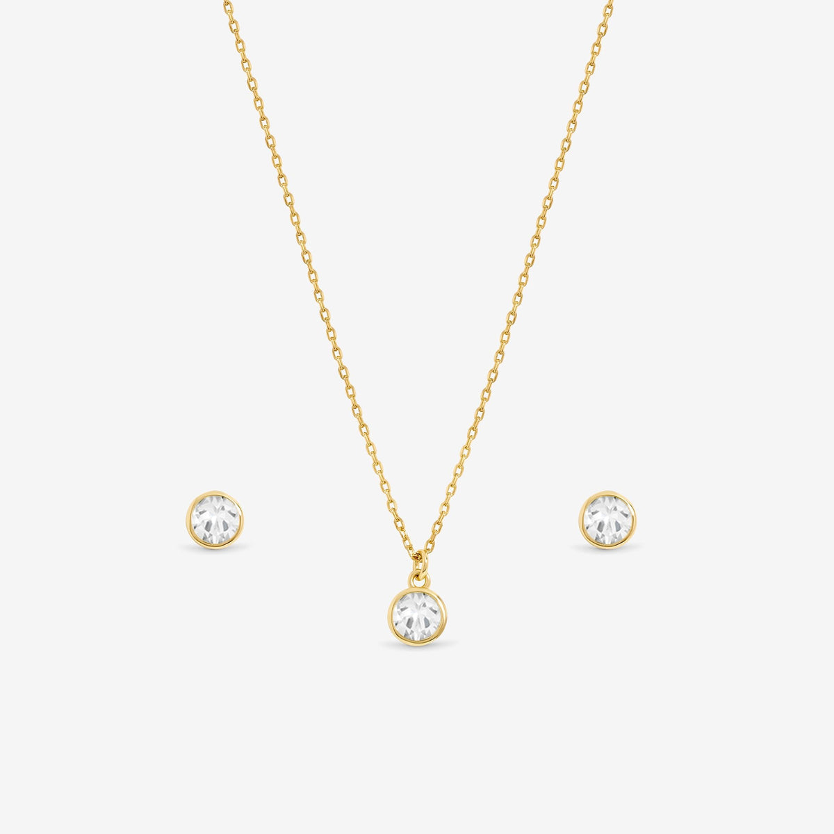 Jon Richard 14Ct Real Gold Plated Birthstone Bezel Set - April - Gift Boxed