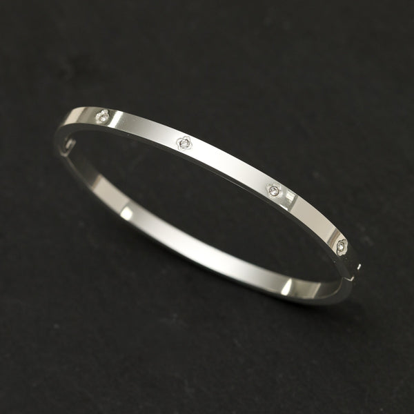 Jon Richard Sterling Silver Plated Waterproof Clover Bangle