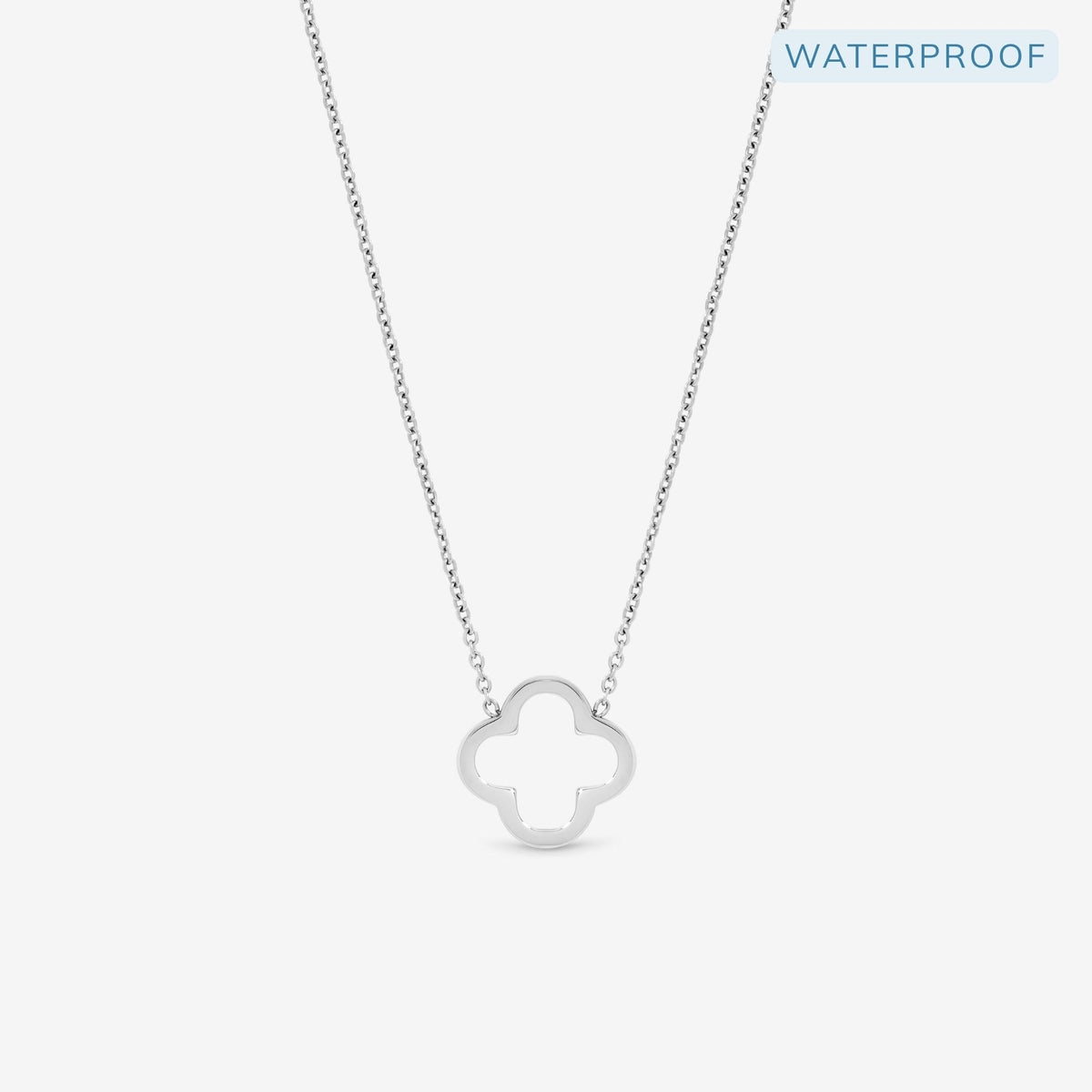 Jon Richard Sterling Silver Plated Waterproof Clover Necklace