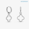 Jon Richard Sterling Silver Plated Waterproof Clover Huggie Earrings