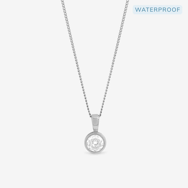 Jon Richard Sterling Silver Plated Waterproof Bezel Pendant