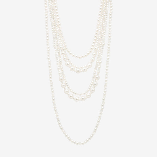 Mood Pearl Multi Row Statement Long Necklace
