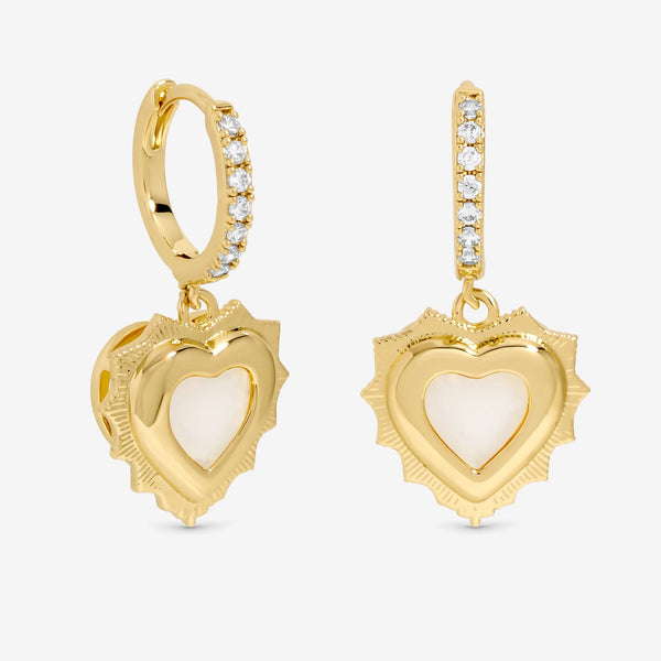 Jon Richard 14Ct Gold Plated Heart Birthstone Huggie Earrings - June - Gift Boxed