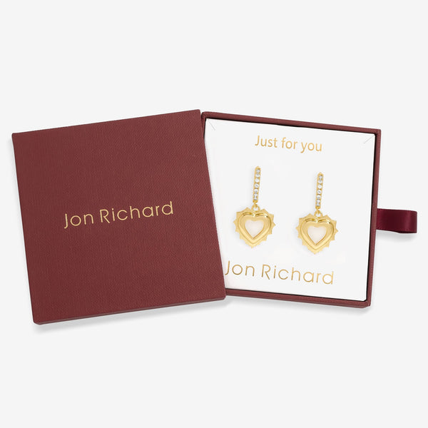 Jon Richard 14Ct Gold Plated Heart Birthstone Huggie Earrings - June - Gift Boxed