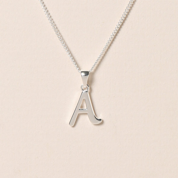 Simply Silver Sterling Silver 925 Initial Pendant - A