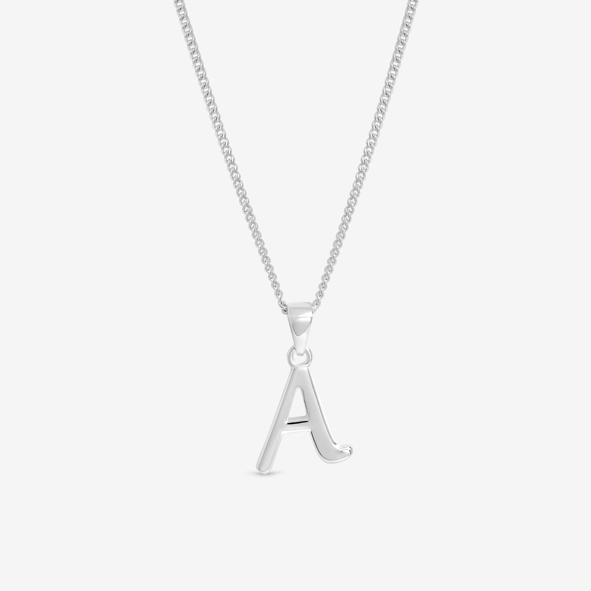 Simply Silver Sterling Silver 925 Initial Pendant - A