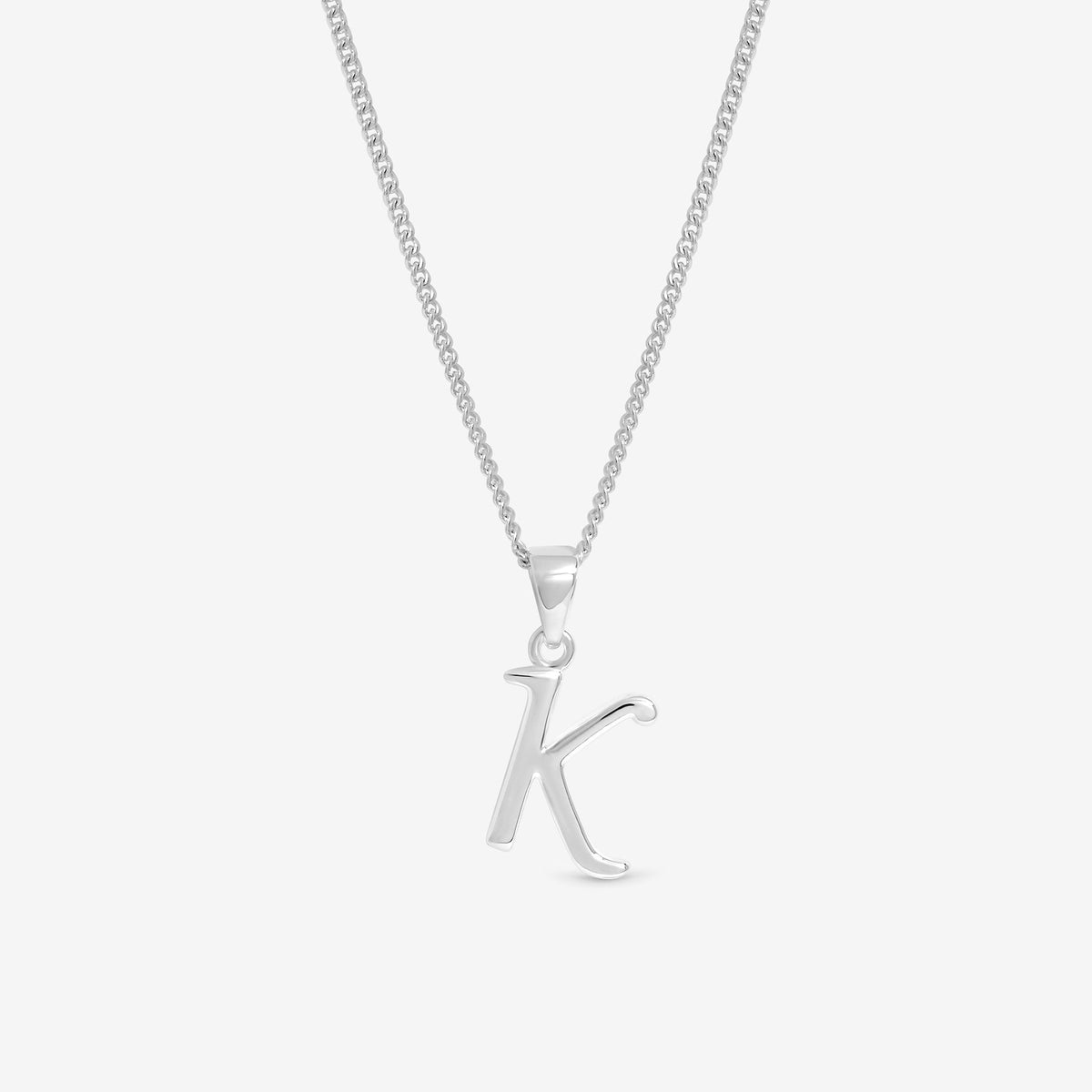 Simply Silver Sterling Silver 925 Initial Pendant - K