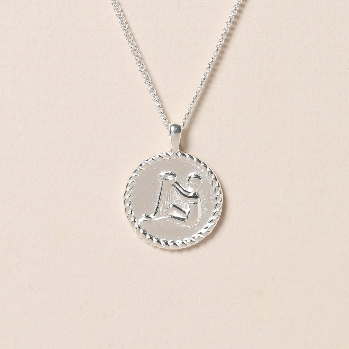 Simply Silver Sterling Silver 925 Zodiac Horoscope Pendant - Aquarius