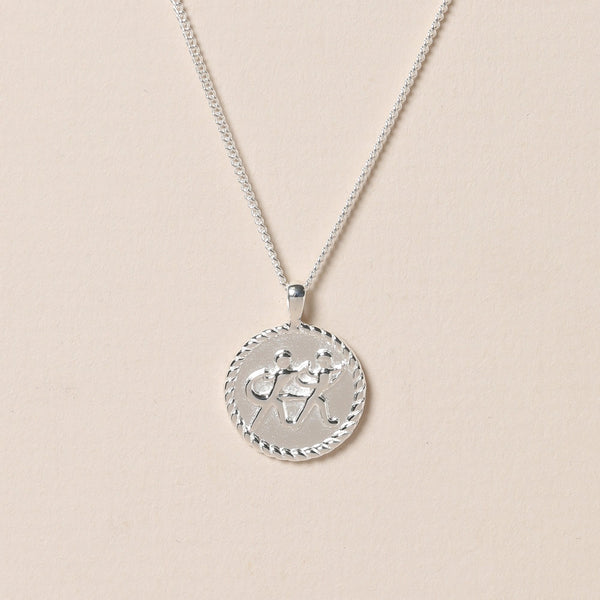 Simply Silver Sterling Silver 925 Zodiac Horoscope Pendant - Gemini