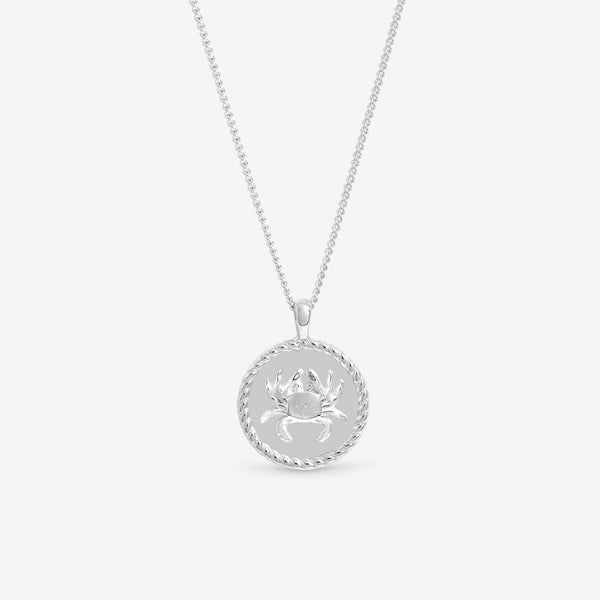Simply Silver Sterling Silver 925 Zodiac Horoscope Pendant - Cancer