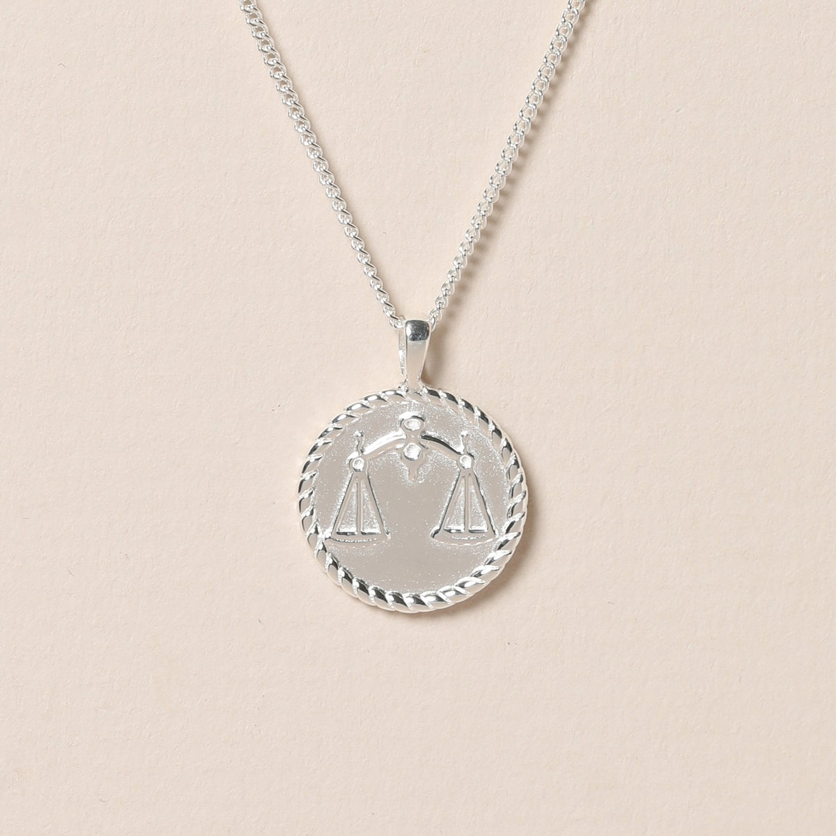 Simply Silver Sterling Silver 925 Zodiac Horoscope Pendant - Libra
