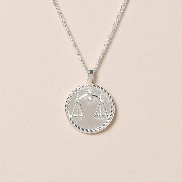 Simply Silver Sterling Silver 925 Zodiac Horoscope Pendant - Libra