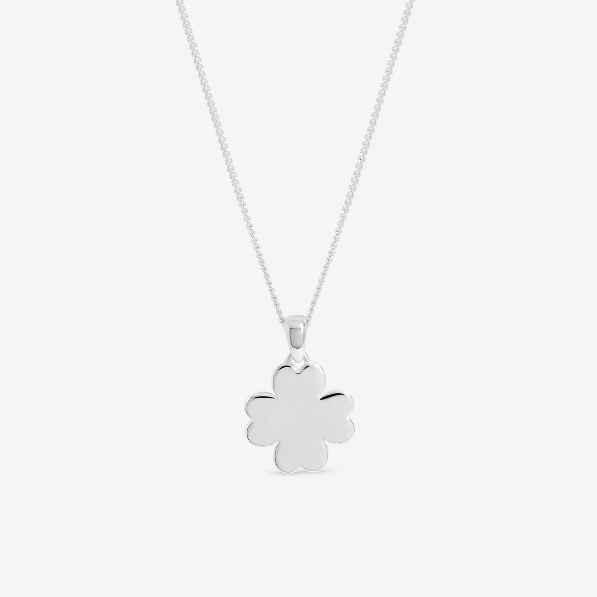 Simply Silver Sterling Silver 925 Personalised Clover Pendant