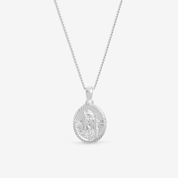 Simply Silver Sterling Silver 925 Personalised St. Christopher Pendant