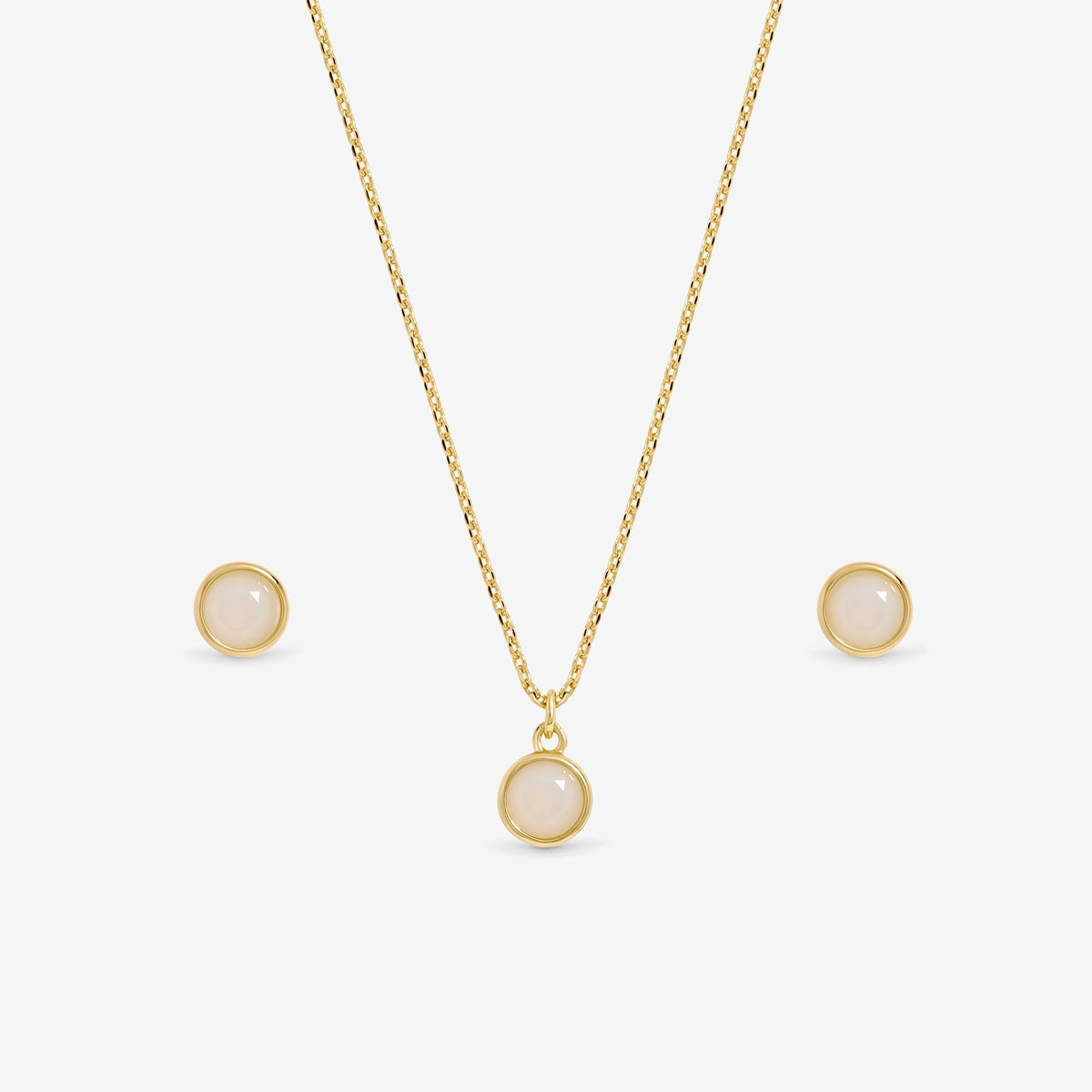 Jon Richard 14Ct Real Gold Plated Birthstone Bezel Set - June - Gift Boxed