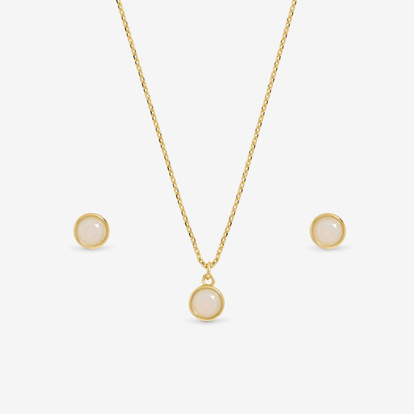 Jon Richard 14Ct Real Gold Plated Birthstone Bezel Set - June - Gift Boxed