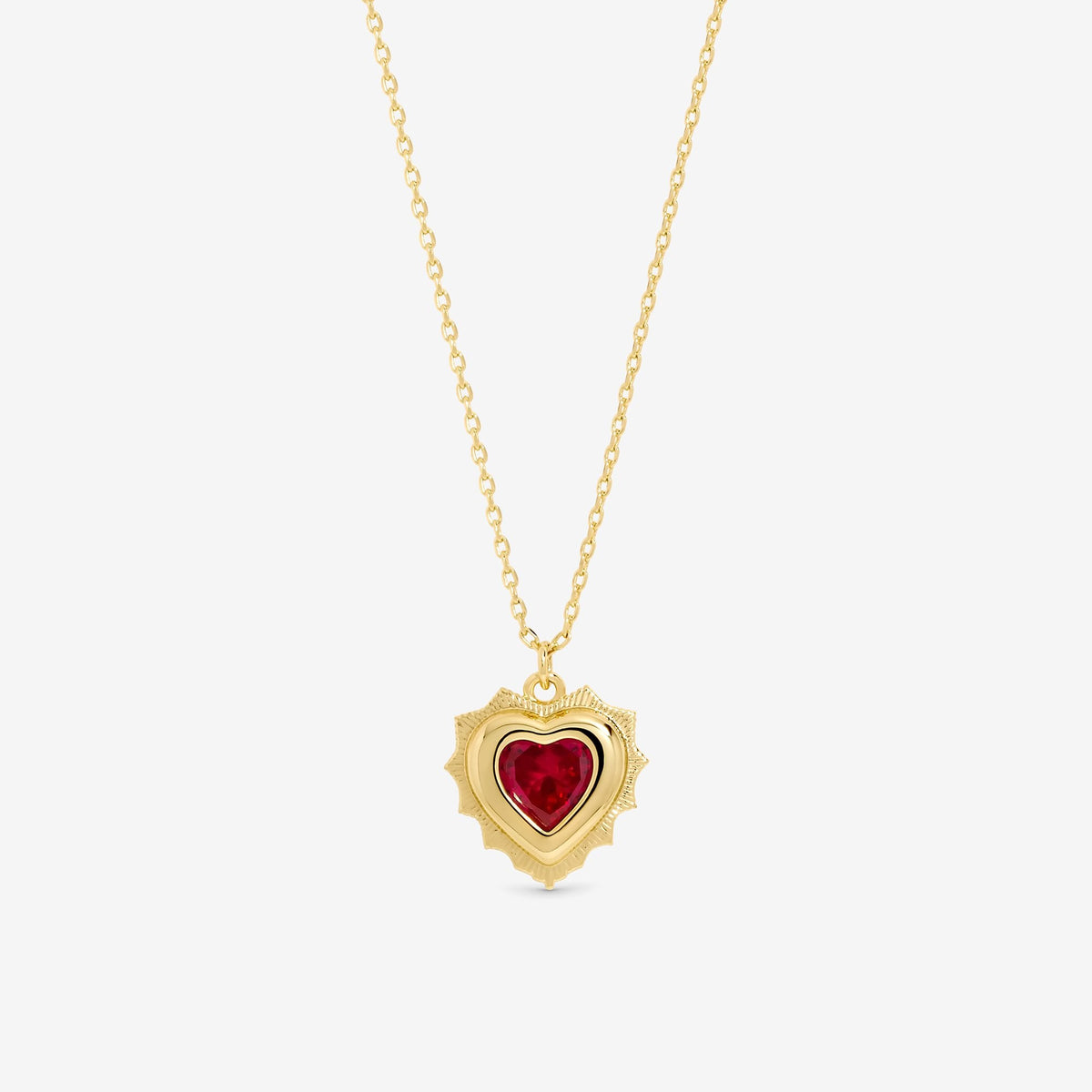 Jon Richard 14Ct Real Gold Plated Heart Birthstone Pendant - July - Gift Boxed