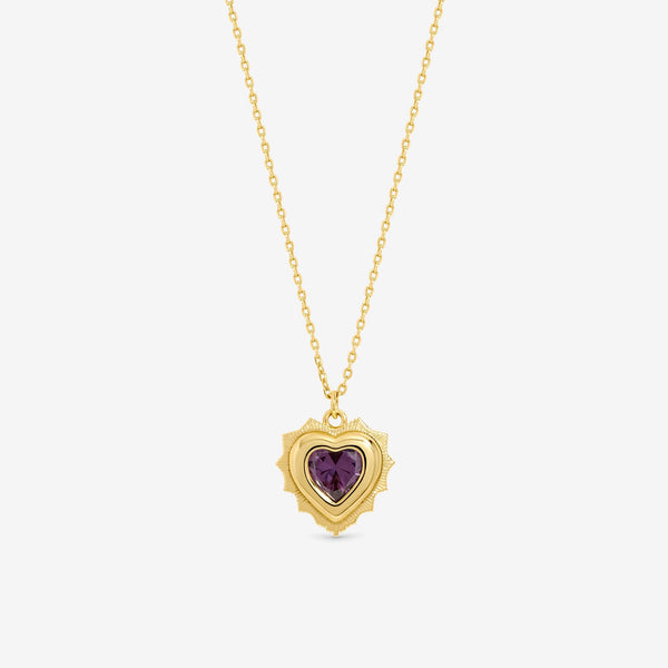 Jon Richard 14Ct Real Gold Plated Heart Birthstone Pendant - December - Gift Boxed