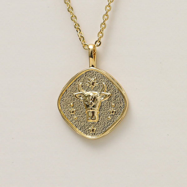 Jon Richard Gold Plated Molten Horoscope Pendant - Taurus