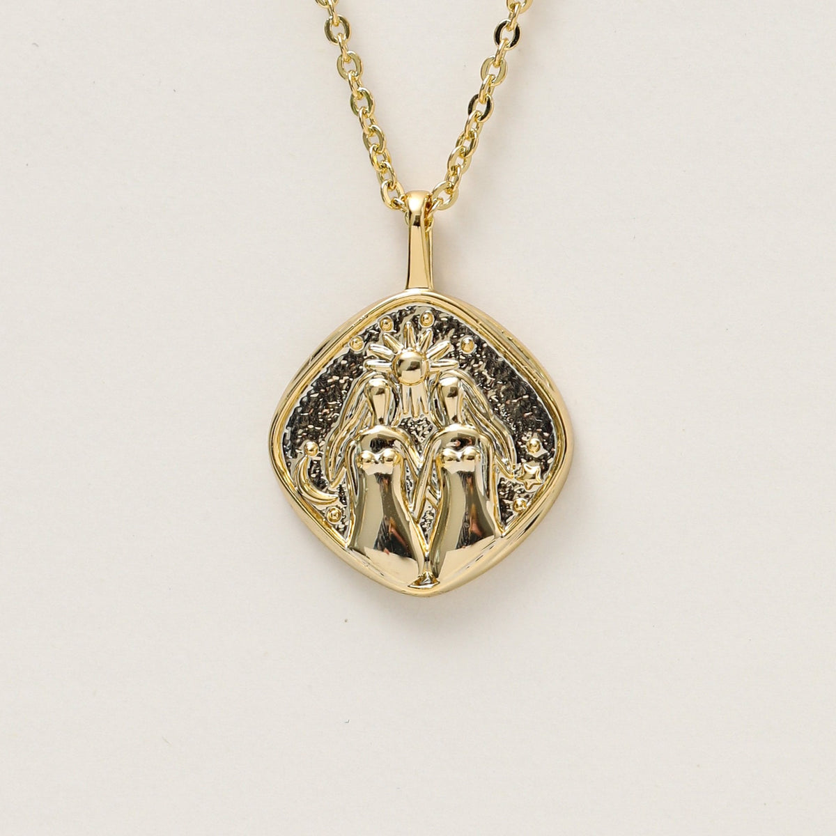 Jon Richard Gold Plated Molten Horoscope Pendant - Gemini