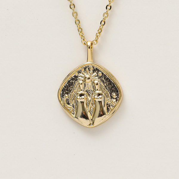Jon Richard Gold Plated Molten Horoscope Pendant - Gemini