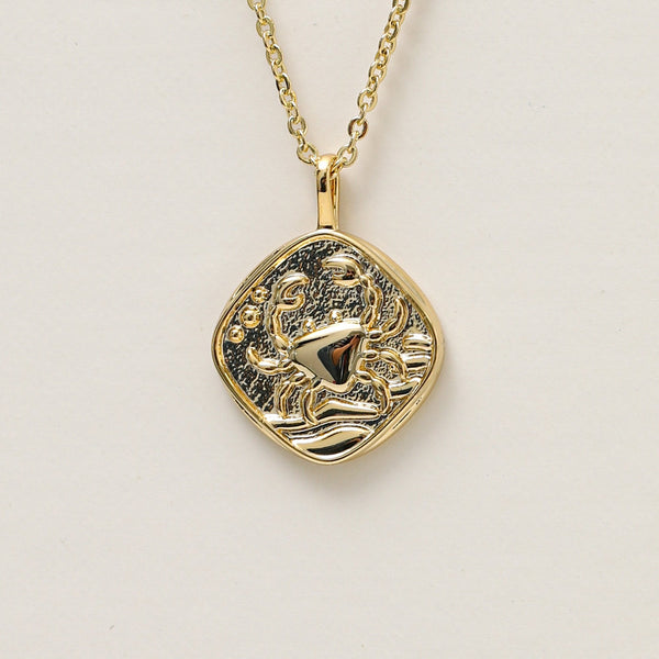 Jon Richard Gold Plated Molten Horoscope Pendant - Cancer