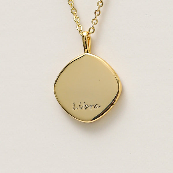 Jon Richard Gold Plated Molten Horoscope Pendant - Libra
