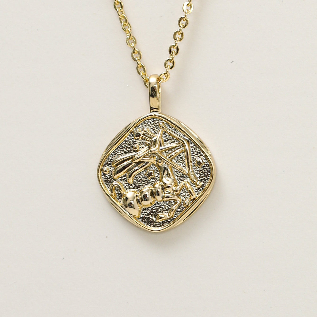 Jon Richard Gold Plated Molten Horoscope Pendant - Sagittarius
