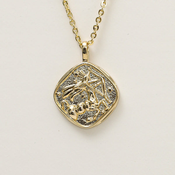 Jon Richard Gold Plated Molten Horoscope Pendant - Sagittarius